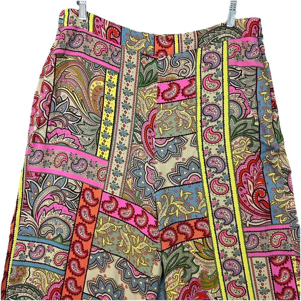 Boden Pants Patchwork Paisley Wide Leg Multicolor Women's US12/UK16 - Picture 4 of 12